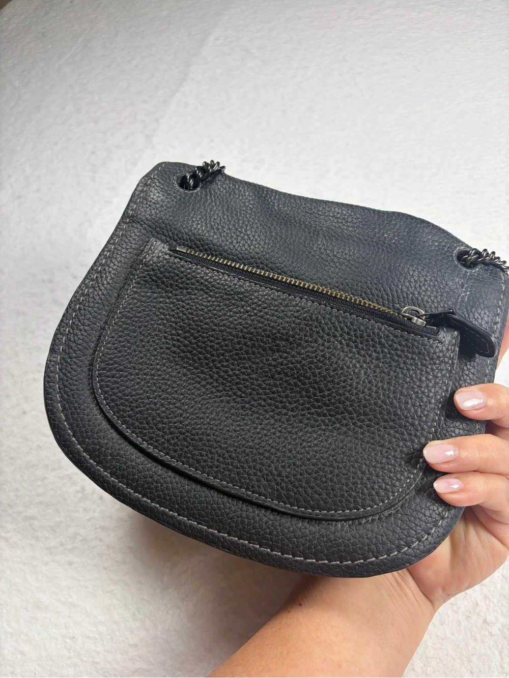 Black Coach SHADOW‎ crossbody in pebble leather